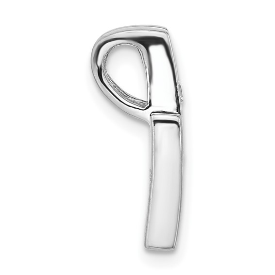 Sterling Silver Brushed & Polished CZ Slide