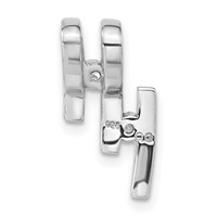 Sterling Silver Brushed & Polished CZ Slide view 4