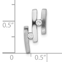 Sterling Silver Brushed & Polished CZ Slide view 3