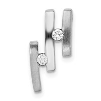 Sterling Silver Brushed & Polished CZ Slide view 1