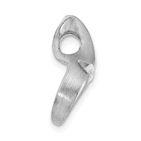 Sterling Silver Brushed & Polished CZ Slide view 2