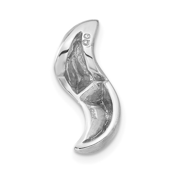 Sterling Silver Brushed & Polished CZ Slide