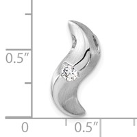Sterling Silver Brushed & Polished CZ Slide view 3
