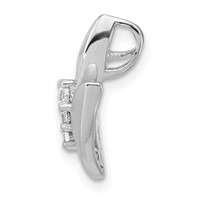 Sterling Silver Polished and Brushed CZ Slide view 2