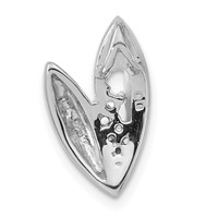 Sterling Silver Polished and Brushed CZ Slide view 4