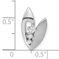 Sterling Silver Polished and Brushed CZ Slide view 3
