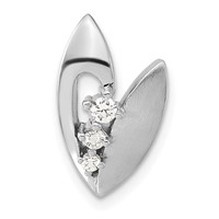 Sterling Silver Polished and Brushed CZ Slide view 1