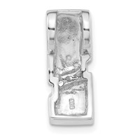 Sterling Silver Brushed CZ Slide view 4