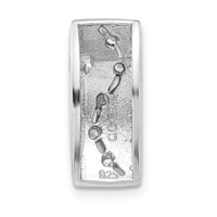 Sterling Silver Brushed and Polished CZ Slide view 4