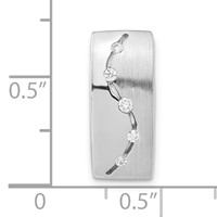 Sterling Silver Brushed and Polished CZ Slide view 3