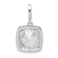 Sterling Silver Rhodium-plated Polished CZ Pendant view 4