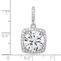 Sterling Silver Rhodium-plated Polished CZ Pendant view 3