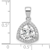 Sterling Silver Rhodium-plated Polished CZ Pendant view 3
