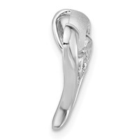 Sterling Silver Polished & Satin CZ Heart Chain Slide view 2