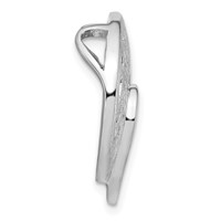 Sterling Silver Polished & Brushed CZ Heart Circle Slide view 2