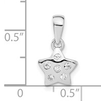 Sterling Silver Polished CZ Star Pendant view 3