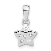 Sterling Silver Polished CZ Star Pendant view 1