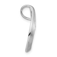 Sterling Silver Brushed CZ Teardrop Chain Slide Pendant view 2