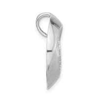Sterling Silver Polished & Brushed CZ Circle Slide Pendant view 2