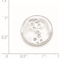 Sterling Silver Satin CZ Disc Slide Pendant view 2