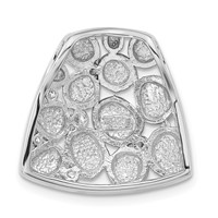 Sterling Silver Satin & Polished CZ Slide view 4