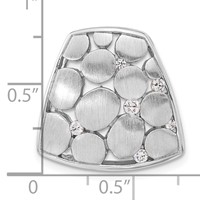 Sterling Silver Satin & Polished CZ Slide view 3