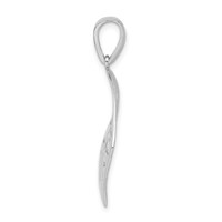 Sterling Silver Rhodium-plated Scratch Finish Square Cutout Pendant view 2