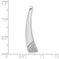 Sterling Silver Rhodium-plated Polished Fancy CZ Chain Slide Pendant view 3