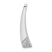 Sterling Silver Rhodium-plated Polished Fancy CZ Chain Slide Pendant view 1