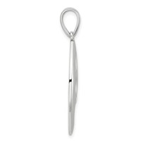 Sterling Silver Rhodium-plated Polished & Satin Fancy Pendant view 2