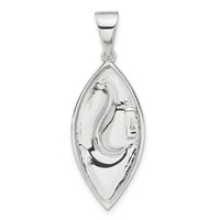 Sterling Silver Rhodium-plated Polished & Satin Fancy Pendant view 4