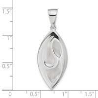 Sterling Silver Rhodium-plated Polished & Satin Fancy Pendant view 3