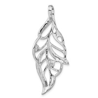 Sterling Silver Polished CZ Leaf Slide view 4