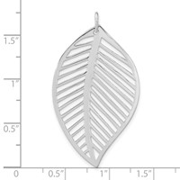 Sterling Silver Polished Cutout Leaf Pendant view 3