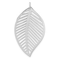 Sterling Silver Polished Cutout Leaf Pendant view 1