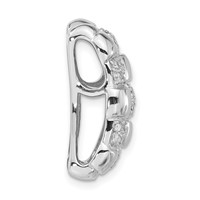 Sterling Silver Polished Woven CZ Slide Pendant view 2