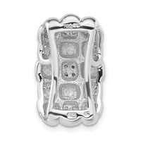 Sterling Silver Polished Woven CZ Slide Pendant view 4