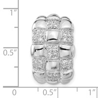 Sterling Silver Polished Woven CZ Slide Pendant view 3