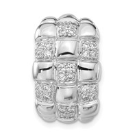 Sterling Silver Polished Woven CZ Slide Pendant view 1