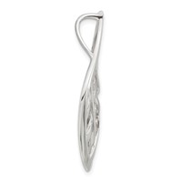 Sterling Silver & Gold-plated Satin & Polished Amethyst Teardrop Criss Cross Slide Pendant view 2
