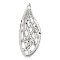 Sterling Silver & Gold-plated Satin & Polished Amethyst Teardrop Criss Cross Slide Pendant view 4
