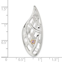 Sterling Silver & Gold-plated Satin & Polished Amethyst Teardrop Criss Cross Slide Pendant view 3
