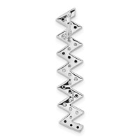 Sterling Silver Black & White CZ Chain Slide view 4