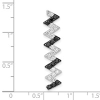 Sterling Silver Black & White CZ Chain Slide view 3