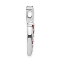 Sterling Silver Polished Fancy Red CZ Slide Pendant view 2