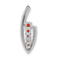 Sterling Silver Polished Fancy Red CZ Slide Pendant view 4