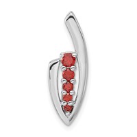 Sterling Silver Polished Fancy Red CZ Slide Pendant view 1
