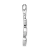 Sterling Silver Polished Red CZ Oval Dangle Slide Pendant view 2