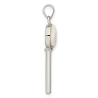 Sterling Silver Polished Shiva Eye Key Pendant view 2