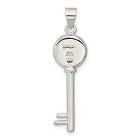 Sterling Silver Polished Shiva Eye Key Pendant view 4